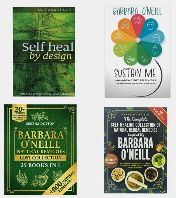4 Books Self Heal/Sustain Me/Natural Remedies By Barbara ONeill Lost Collection