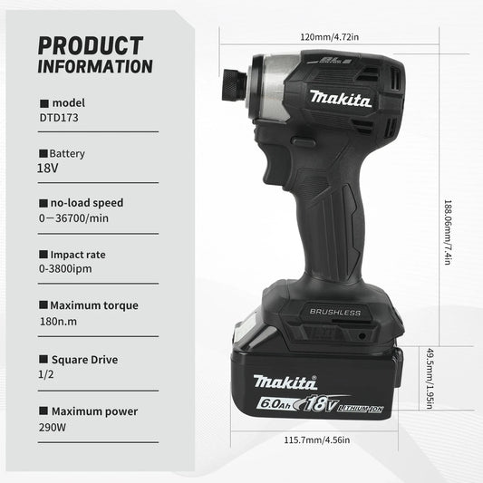 Makita DTD173 18v Lithium Brushless Impact Driver 8 color(tool only)