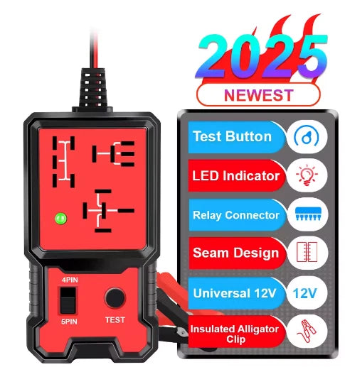 12V Electronic Relay Tester Diagnostic Auto Car Battery Checker Automotive Tool