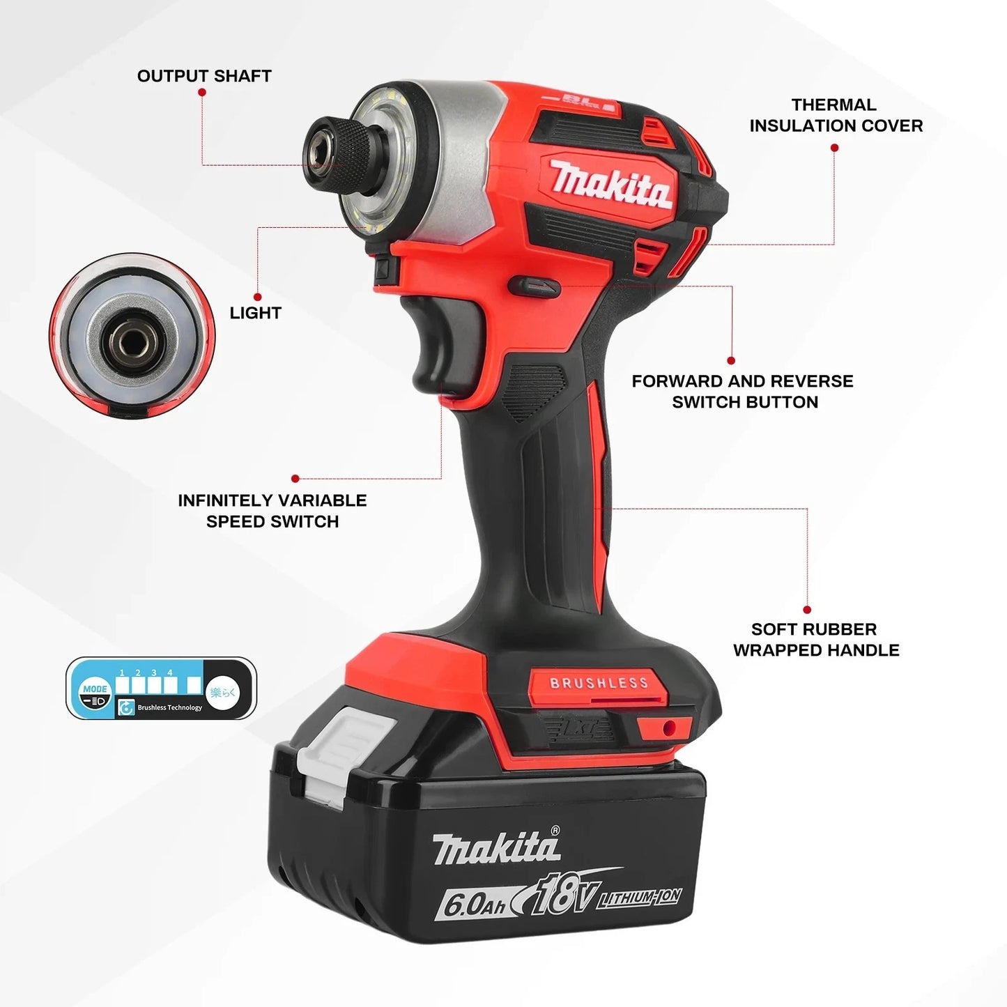 Makita DTD173 18v Lithium Brushless Impact Driver 8 color(tool only)
