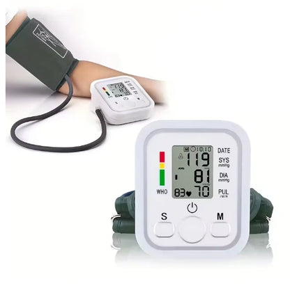 Electric Tonometer Arm Blood Pressure Monitor Digital Heart Beat Rate Pulse Meter