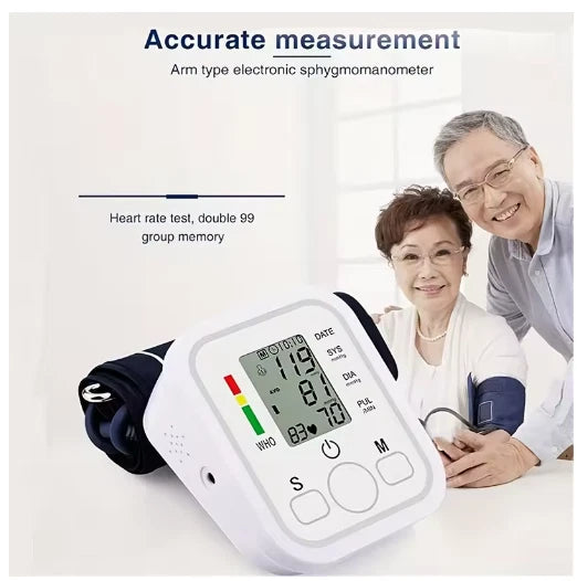 Electric Tonometer Arm Blood Pressure Monitor Digital Heart Beat Rate Pulse Meter