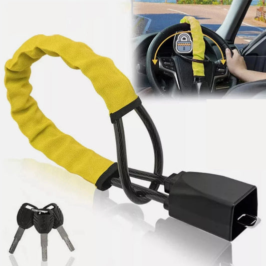 Car Steering Wheel Lock to Seat Belt Anti-Theft Handbag Lock Device Adjustable