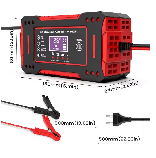 6A 12V Intelligent Car Battery Charger Car and Motorcycle Battery Charging Unit