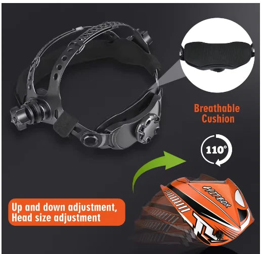 True Color Helmet Auto Darkening Solar Welding Helmet w/Grinding MIG Welder Mask
