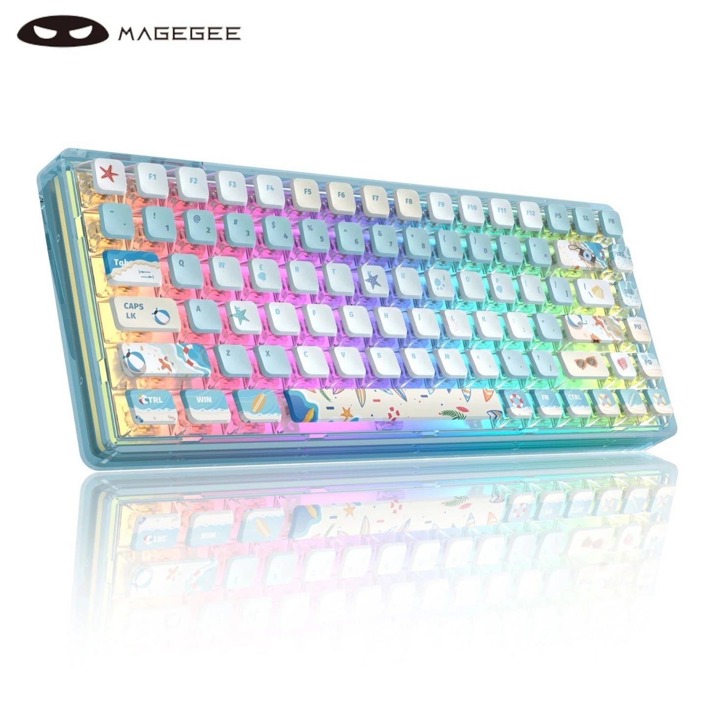 MageGee Light84 Wired Mechanical Gasket Keyboard Dye-Sublimation Keycaps 84Keys