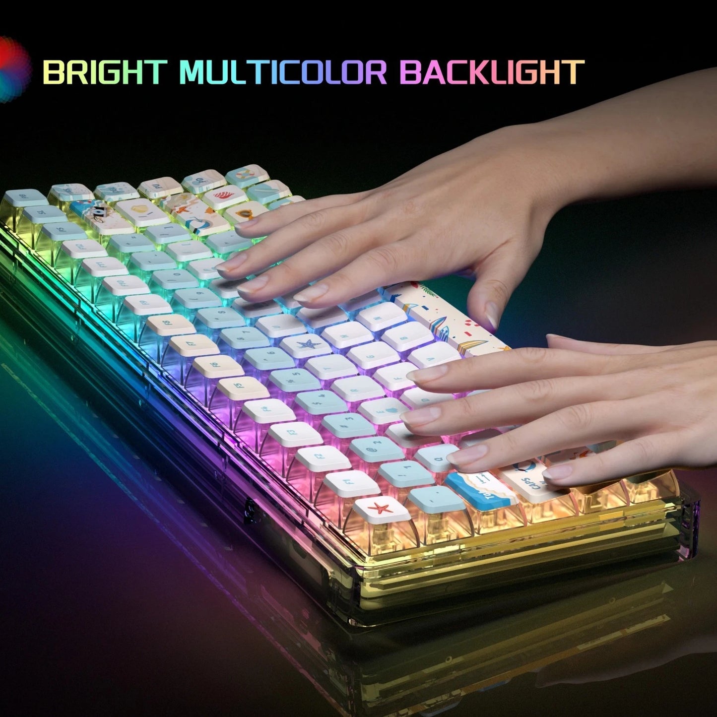 MageGee Light84 Wired Mechanical Gasket Keyboard Dye-Sublimation Keycaps 84Keys
