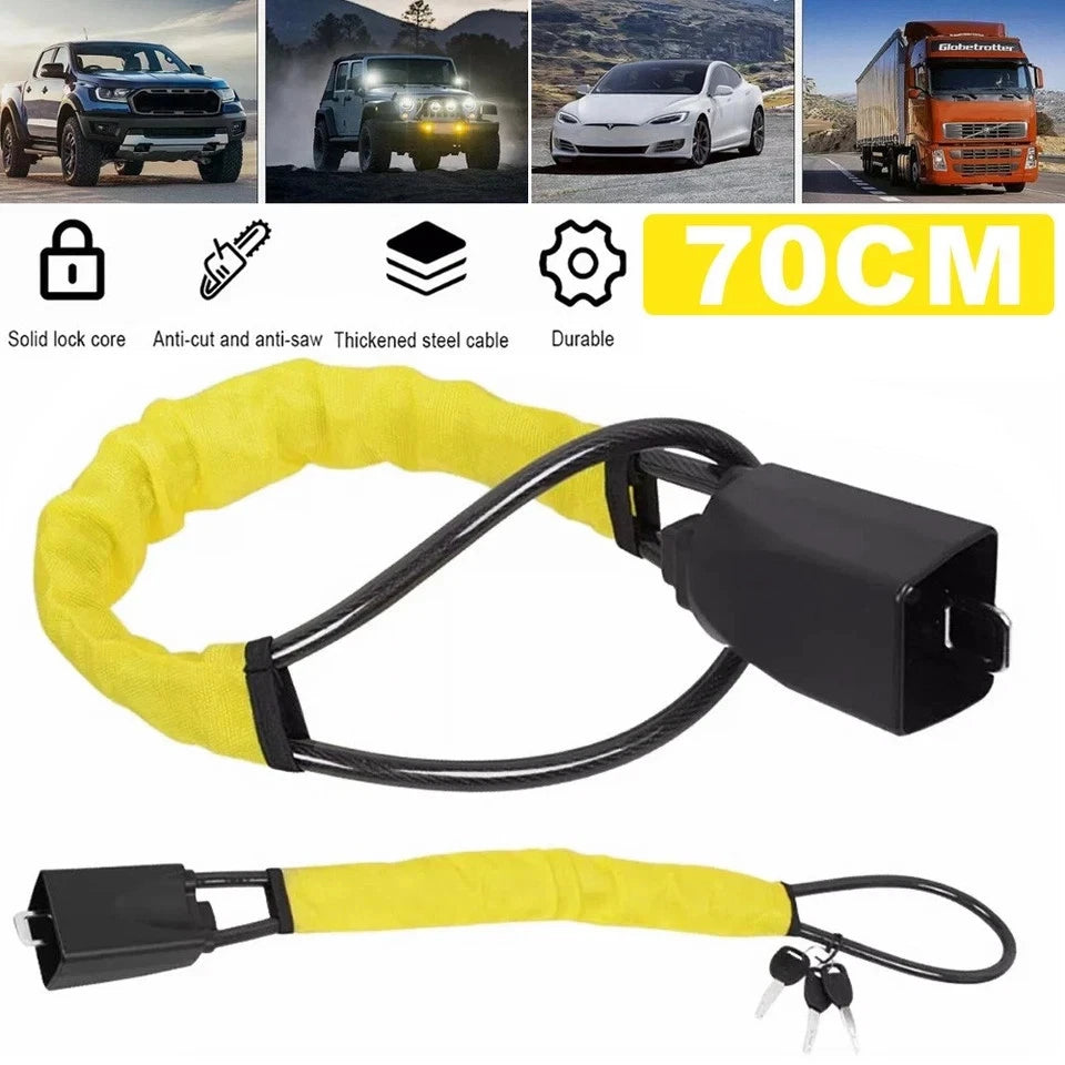 Car Steering Wheel Lock to Seat Belt Anti-Theft Handbag Lock Device Adjustable